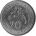 New Caledonian reverse side of 20 franc coin