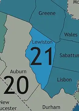 Map of Maine's 21st State Senate district