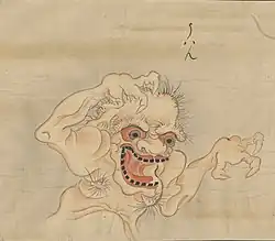 3 Uwan (うわん) is a creature in Japanese folklore that is a disembodied voice. In most folktales it shouts out "Uwan," consequently frightening those who hear it. Uwan are typically found haunting old homes and abandoned temples.[15] One of the main tales about uwan comes from Aomori Prefecture, and tells of how it yelled in an older couple's house all through the night, keeping them up and frightening them.[16] Uwan had no physical form until the Edo period, when scrolls such as Bakemono no e depicted it in anthropomorphic form.