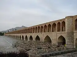 Benches and tables next to Si-o-se-pol.