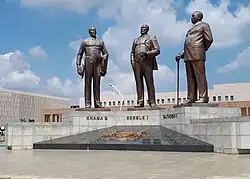 The three dikgosi featured on the monument.