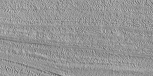 Close view of Lineated valley fill, as seen by HiRISE under HiWish program
