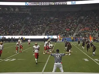 The Laval Rouge et Or vs. the McMaster Marauders in the 47th Vanier Cup.