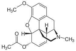 Chemical structure of 6-monoacetylcodeine.
