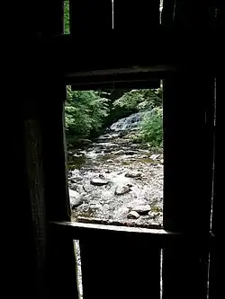 View from inside the Copeland Covered Bridge