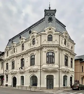 Mix of Beaux Arts and Art Nouveau - Mița the Cyclist House (Strada Biserica Amzei no. 9), Bucharest, by Nicolae C. Mihăescu, 1908[64]