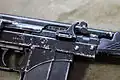 Charging handle in the folded up position