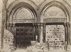 The Holy Sepulchre lintels, still in place in 1856.