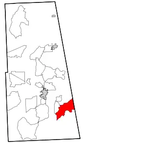 Location within Adair County and the state of Oklahoma