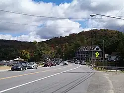 View of the Adirondack Hotel from NY 30