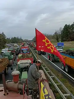 Occitan Farmers on a motorway near Agen on 22 January 2024.