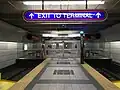 Exit to terminal seen from Airport station platform