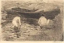 Albert Besnard, Bathing at Talloires (La baignade à Talloires), etching and aquatint, 1888/1894