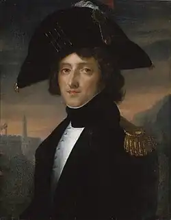 Painting by Joseph Albrier, Louis-Gabriel Suchet, duc d'Albuféra, chef de bataillon à la 18e demi-brigade de première formation de Deuxième amalgame de l'armée sous la Révolution en 1795