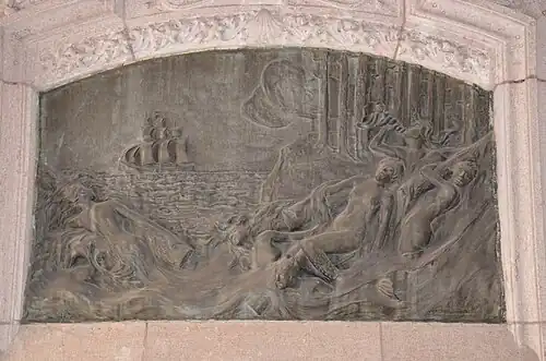 Bronze relief: The Timber Shipment, Hallwyl Museum (1898)