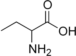 Skeletal formula of α-aminobutanoic acid