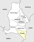 Location within the municipality of Amadora