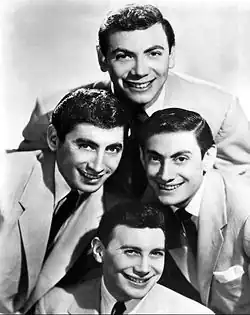 The Ames Brothers in 1955. Clockwise from top: Ed, Vic, Joe and Gene.