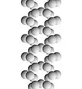 Double-chain inosilicate structure looking up the [100] axis. Silicon ions are hidden by apical oxygen ions.