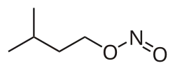 Chemical structure of amyl nitrite