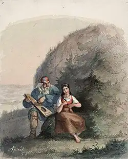 Väinämöinen Stringing His Kantele, Anders Ekman [fi], 1855
