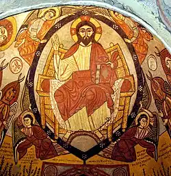 Fresco of Christ Pantocrator by Theodore, 13th century, Monastery of Saint Anthony