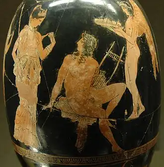 Vase painting including Aphrodite and Adonis