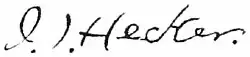 Isaac Hecker's signature