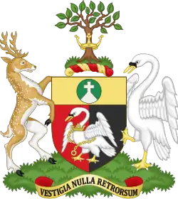 Coat of arms of the now abolished Buckinghamshire County Council (a similar design is featured in the historic county's flag).