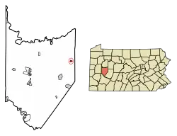 Location of Dayton in Armstrong County, Pennsylvania.