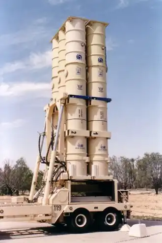 A mobile Arrow 2 launcher, like deployed in a battery near the base