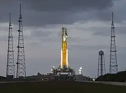 The SLS used in Artemis 1 on the pad of LC-39B (2022)
