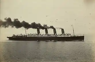 Mauretania at full speed on the measured mile, 1922