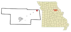 Location of Vandalia, Missouri
