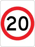 (R4-1) 20&nbsp;km/h Speed Limit