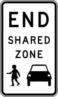 End shared zone sign