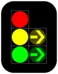 Standard (with green and yellow turn right)