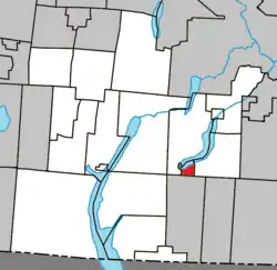 Location within Memphrémagog RCM.