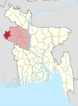 Location of Chapai Nawabganj District in Bangladesh