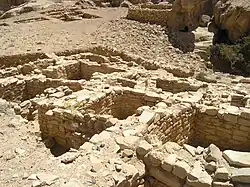 Ruins of late PPNB buildings on the Ba'ja site in Jordan.