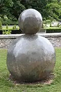 Snowman-inspired bronze sculpture