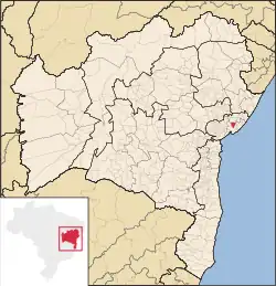 Location of Candeias in Bahia