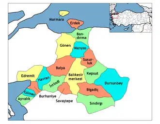 Districts of Balıkesir