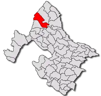 Location in Mehedinți County