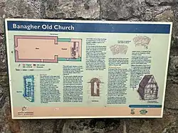 An information board about the description and history of the mortuary house.