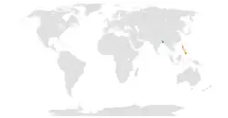 Map indicating locations of Bangladesh and Philippines