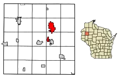 Location of Rice Lake in Barron County, Wisconsin