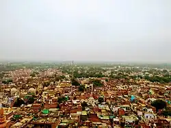 Top View of Barsana from Radha Rani Temple