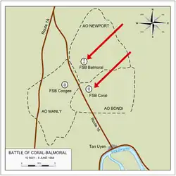 Map of the area of operations detailing locations referred to in the text.