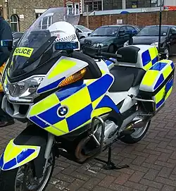 A BMW police motorcycle on display in 2009